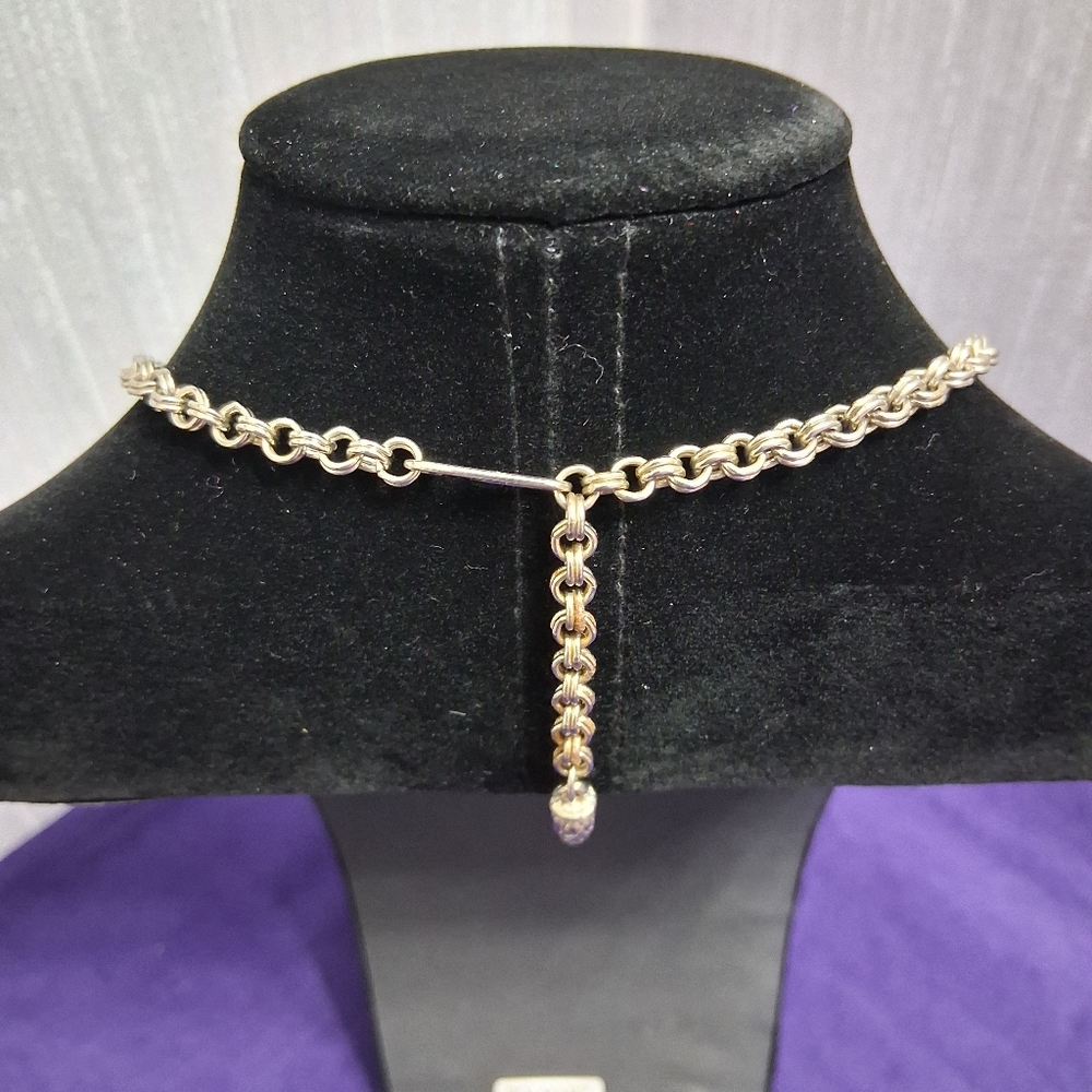 Vintage Charel Cherry Moonglow Necklace Thermoset Hook Closure Silvertone - Picture 14 of 17